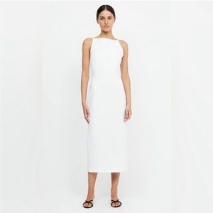 Bec + Bridge Grace Boatneck Midi Dress White